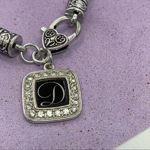 Silvertone Mesh Initial Bracelet - Picture 6 of 7